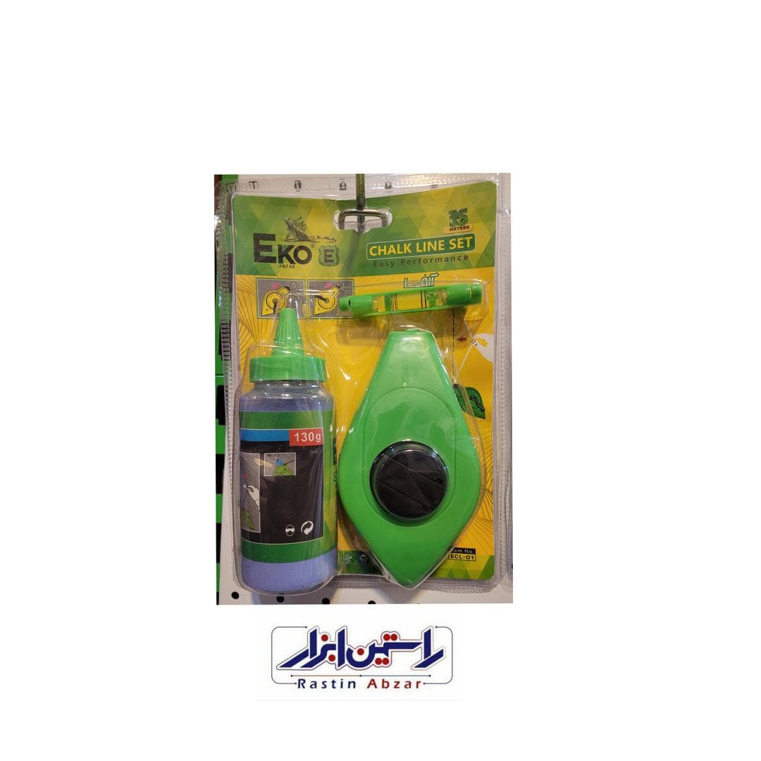 چاک لاین ۱۵ متری با پودر رنگی و آب تراز اکو ECL-001 . EKO